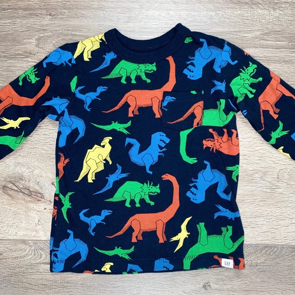 Like New GAP Dinosaur Long Sleeve Shirt 12-18 Months - Picture 6 of 10